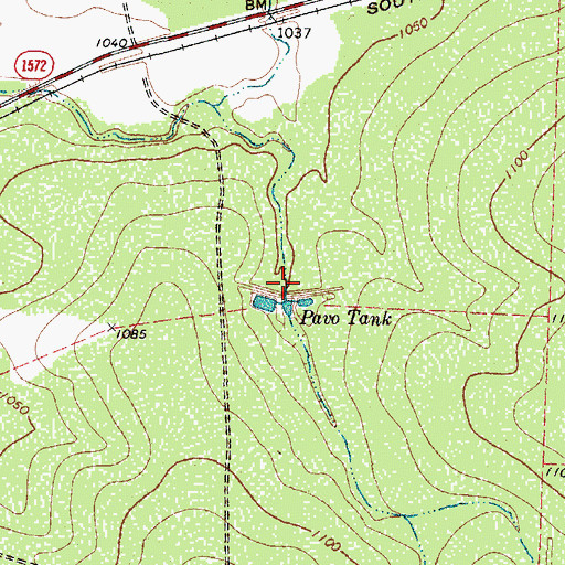 Topographic Map of Pavo Tank, TX
