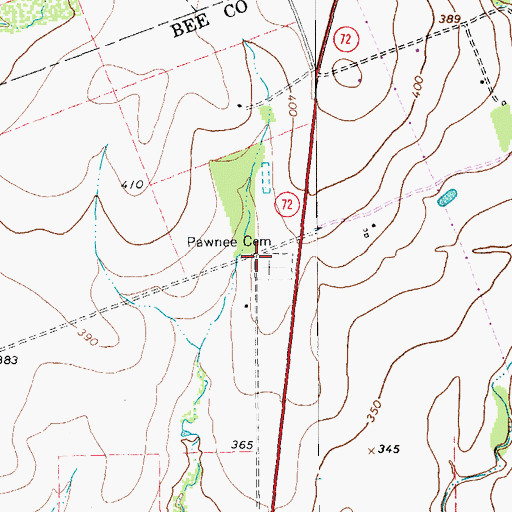Topographic Map of Pawnee Cemetery, TX