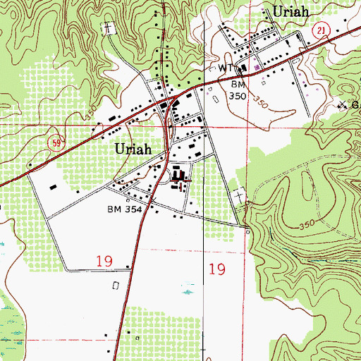 Topographic Map of Blacksher School, AL