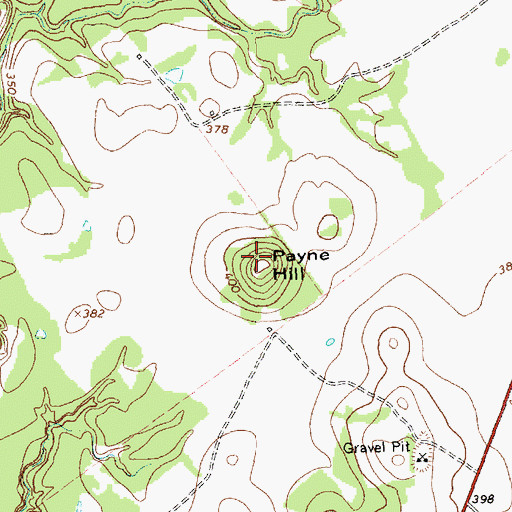 Topographic Map of Payne Hill, TX