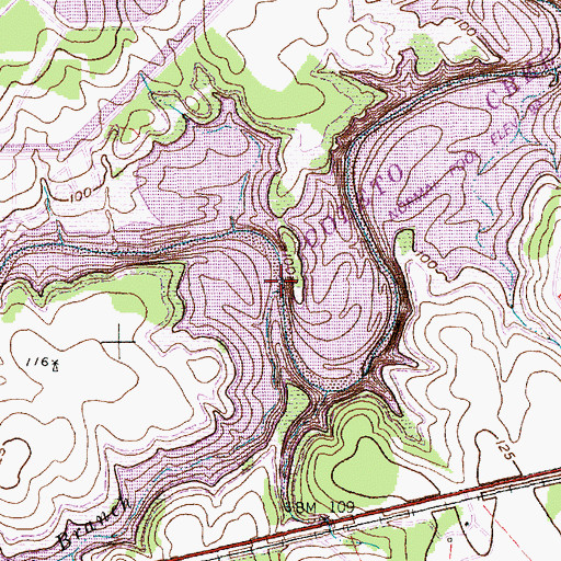 Topographic Map of Payton Branch, TX