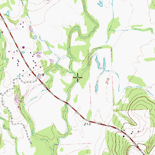 Topographic Map of Peach Creek, TX