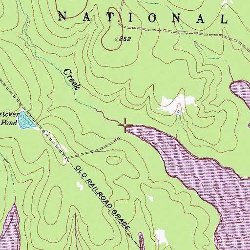 Topographic Map of Peach Creek, TX