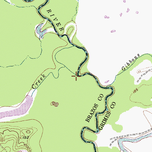 Topographic Map of Peach Creek, TX