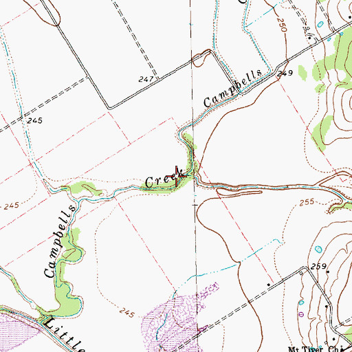 Topographic Map of Peach Creek, TX