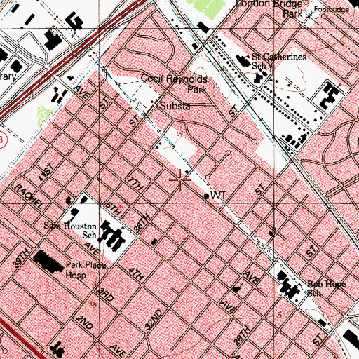 Topographic Map of Pear Ridge, TX