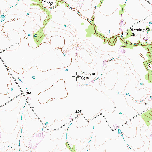 Topographic Map of Pearson Cemetery, TX