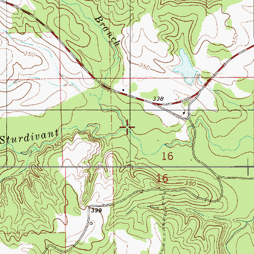 Topographic Map of Brickyard Branch, AL