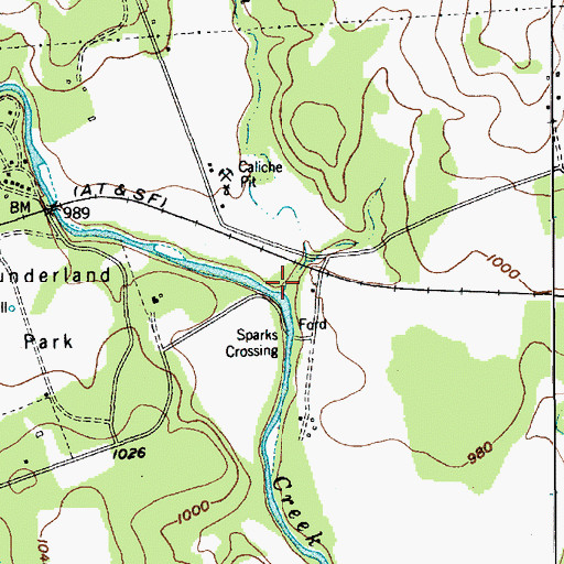 Topographic Map of Pecan Branch, TX