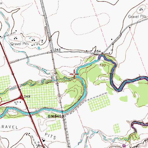 Topographic Map of Pecan Branch, TX