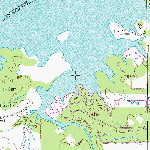 Topographic Map of Pecan Creek, TX