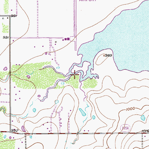 Topographic Map of Pecan Creek, TX
