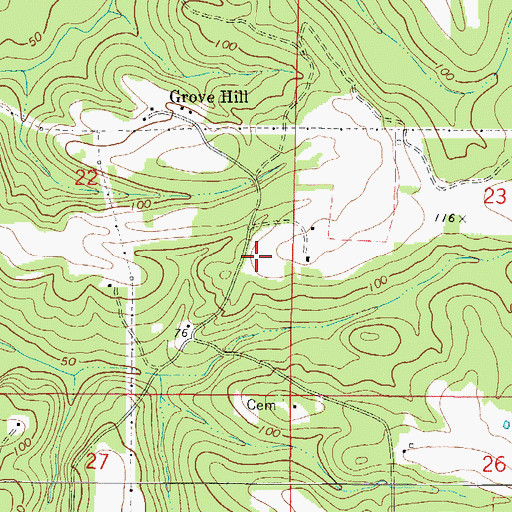 Topographic Map of Cedar Grove Church (historical), AL