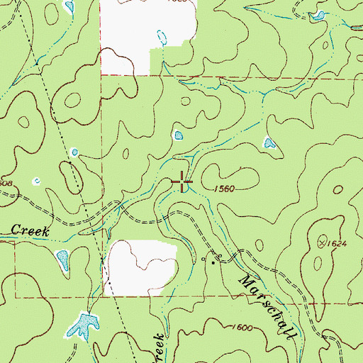 Topographic Map of Pecan Spring Creek, TX