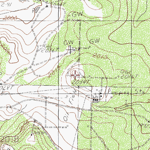 Topographic Map of Pecan Station Oil Field, TX