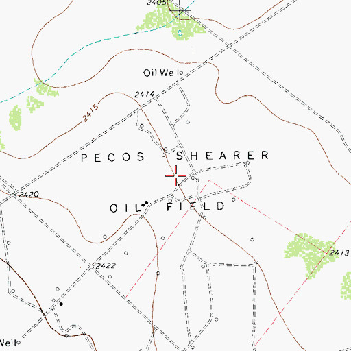 Topographic Map of Pecos Shearer Oil Field, TX