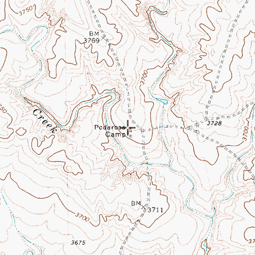 Topographic Map of Pedarosa Camp, TX