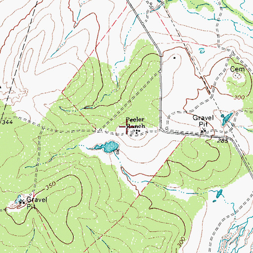 Topographic Map of Peeler Ranch, TX
