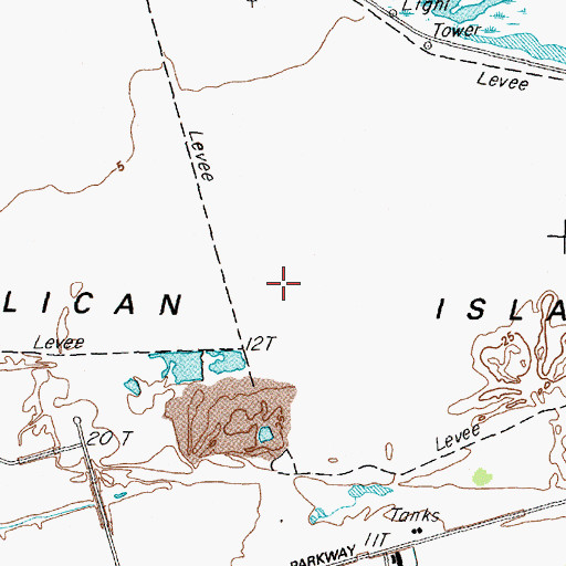 Topographic Map of Pelican Island, TX