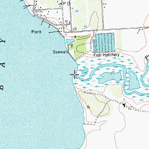 Topographic Map of Pelican Slough, TX
