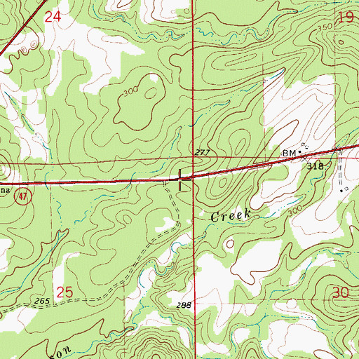 Topographic Map of Christian Valley Church (historical), AL