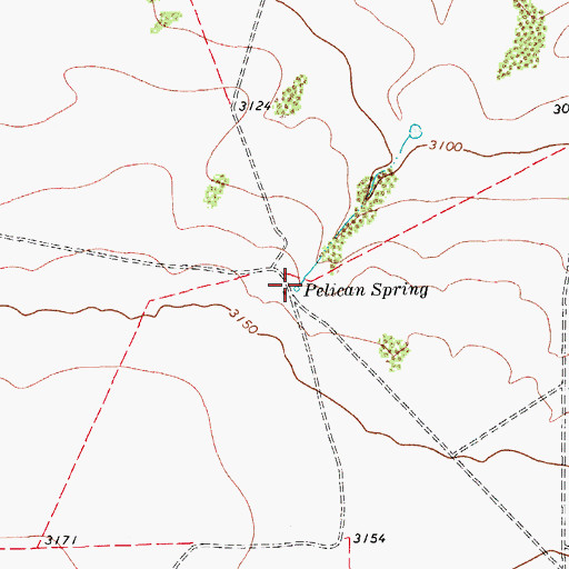 Topographic Map of Pelican Spring, TX