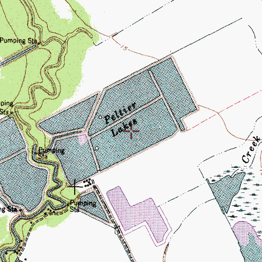 Topographic Map of Peltier Lakes, TX