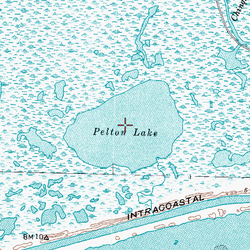 Topographic Map of Pelton Lake, TX