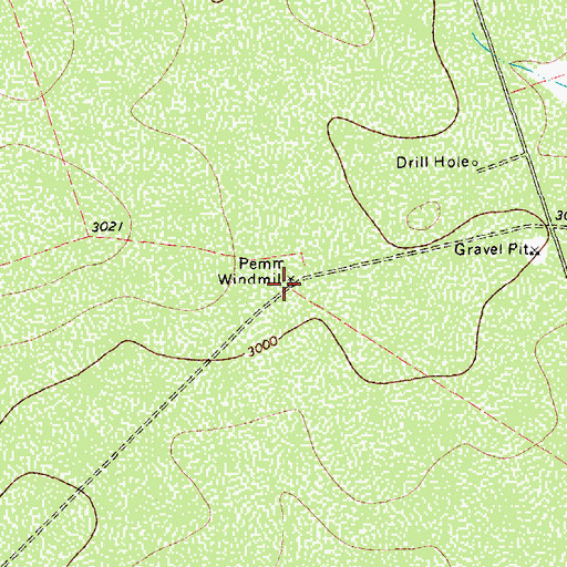 Topographic Map of Pemm Windmill, TX