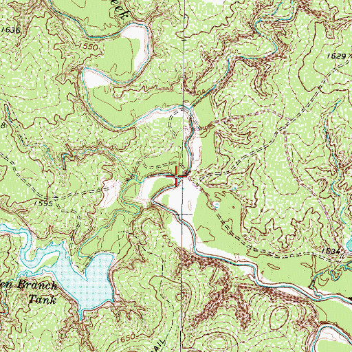 Topographic Map of Pen Branch, TX
