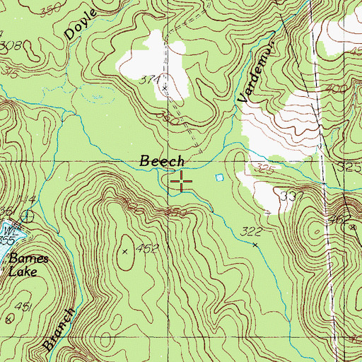 Topographic Map of Pen Creek, TX