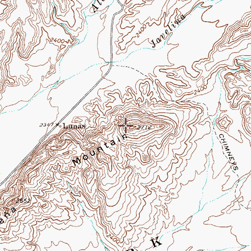 Topographic Map of Pea Mountain, TX