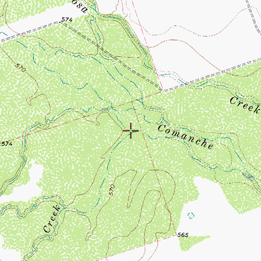 Topographic Map of Pendencia Creek, TX