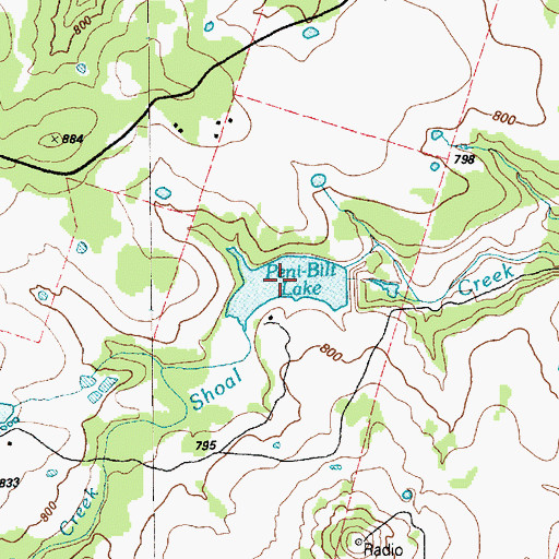 Topographic Map of Peni-Bilt Lake, TX