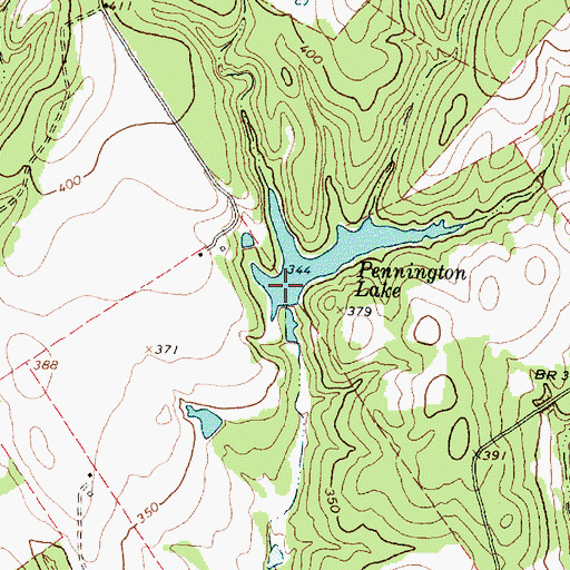 Topographic Map of Pennington Lake, TX