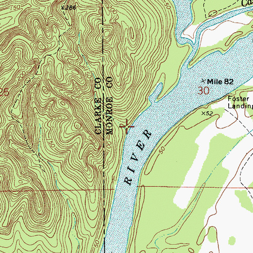 Topographic Map of Cobb Landing, AL