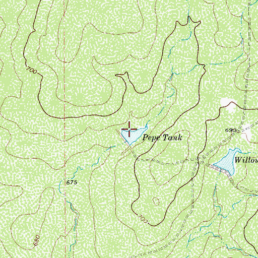 Topographic Map of Pepe Tank, TX