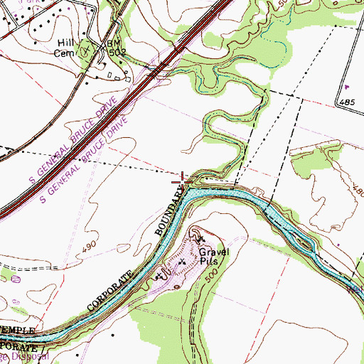 Topographic Map of Pepper Creek, TX