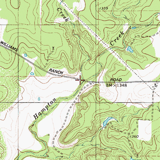 Topographic Map of Peppermint Creek, TX