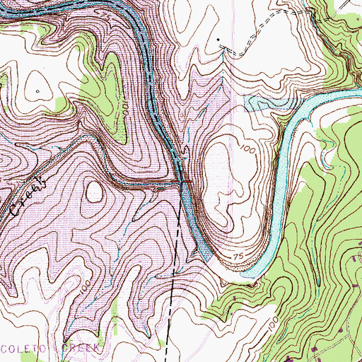 Topographic Map of Perdido Creek, TX
