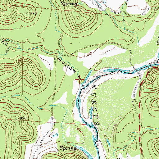 Topographic Map of Perkins Hollow, TX