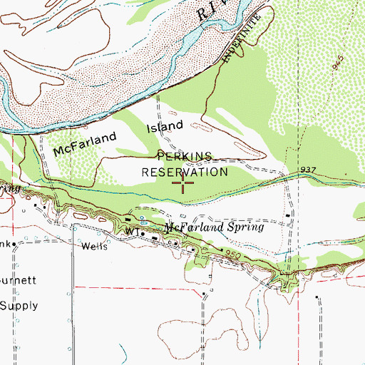 Topographic Map of Perkins Reservation, TX