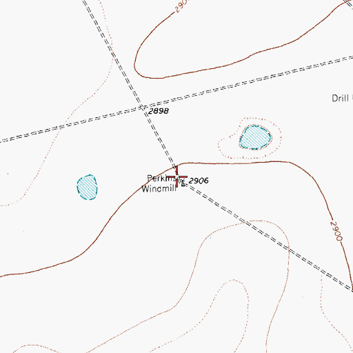 Topographic Map of Perkins Windmill, TX