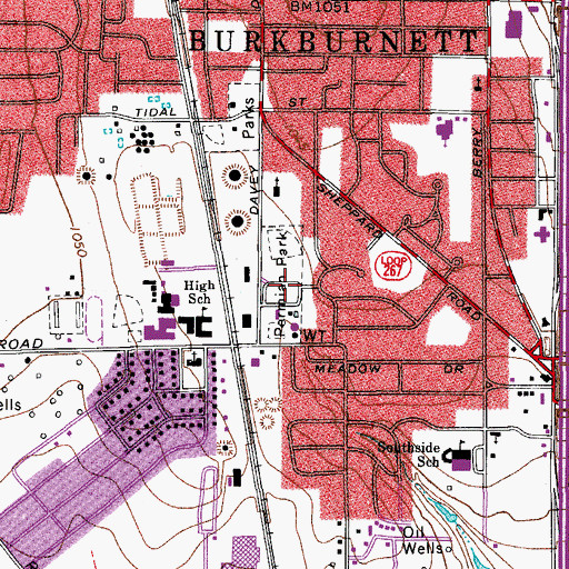 Topographic Map of Permian Park, TX