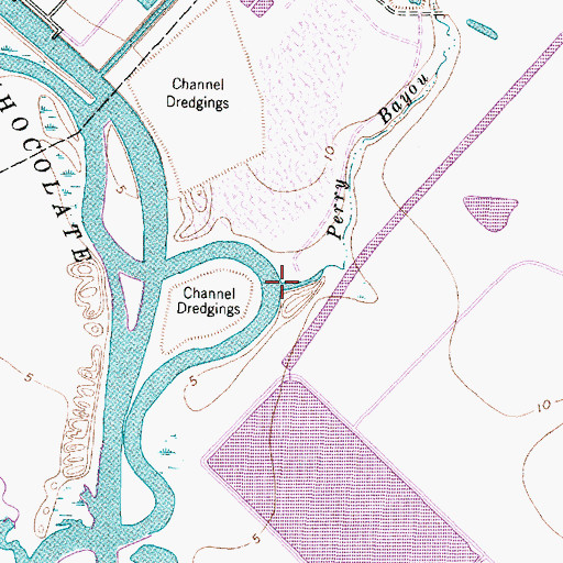 Topographic Map of Perry Bayou, TX