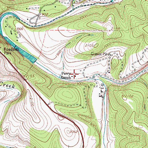 Topographic Map of Perry Ranch, TX