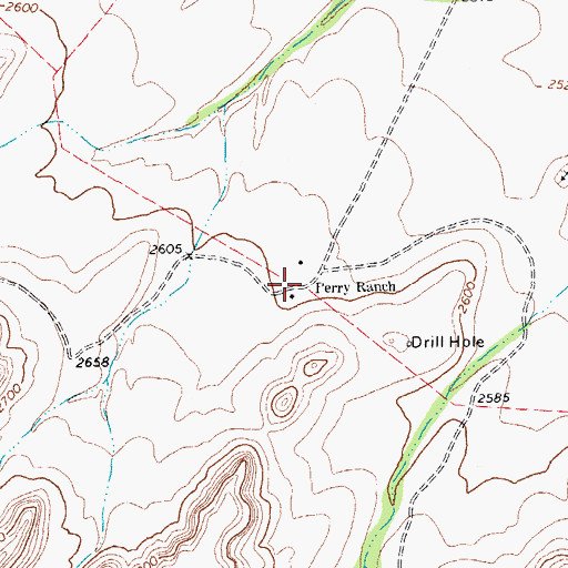 Topographic Map of Perry Ranch, TX