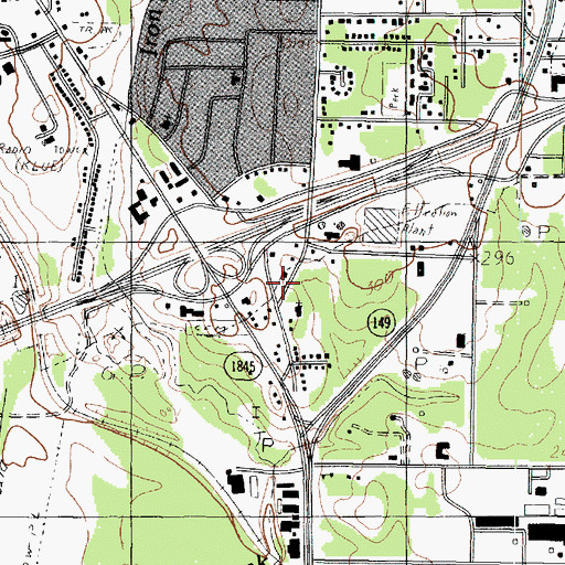 Topographic Map of Perry-Clay Chapel, TX