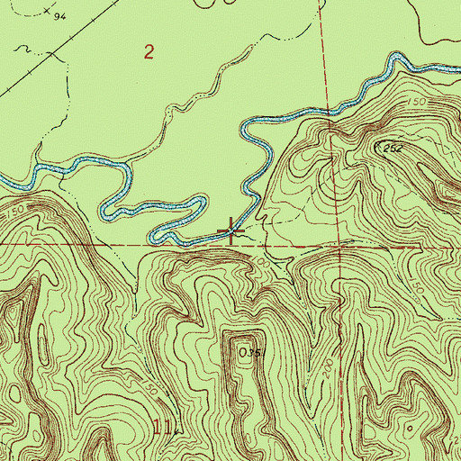 Topographic Map of Curiosity Branch, AL
