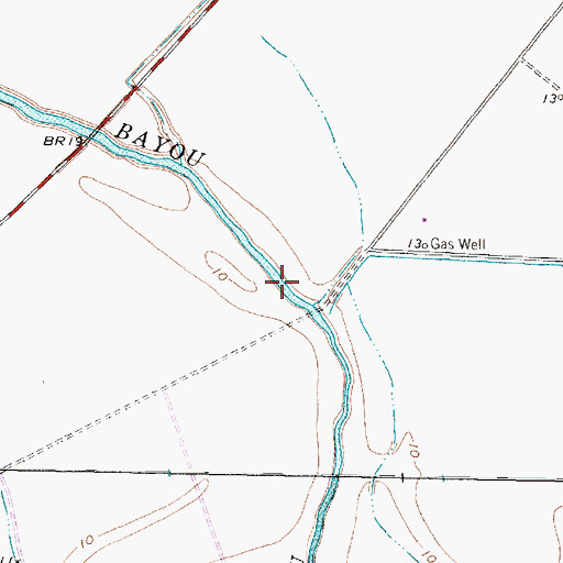 Topographic Map of Persimmon Bayou, TX
